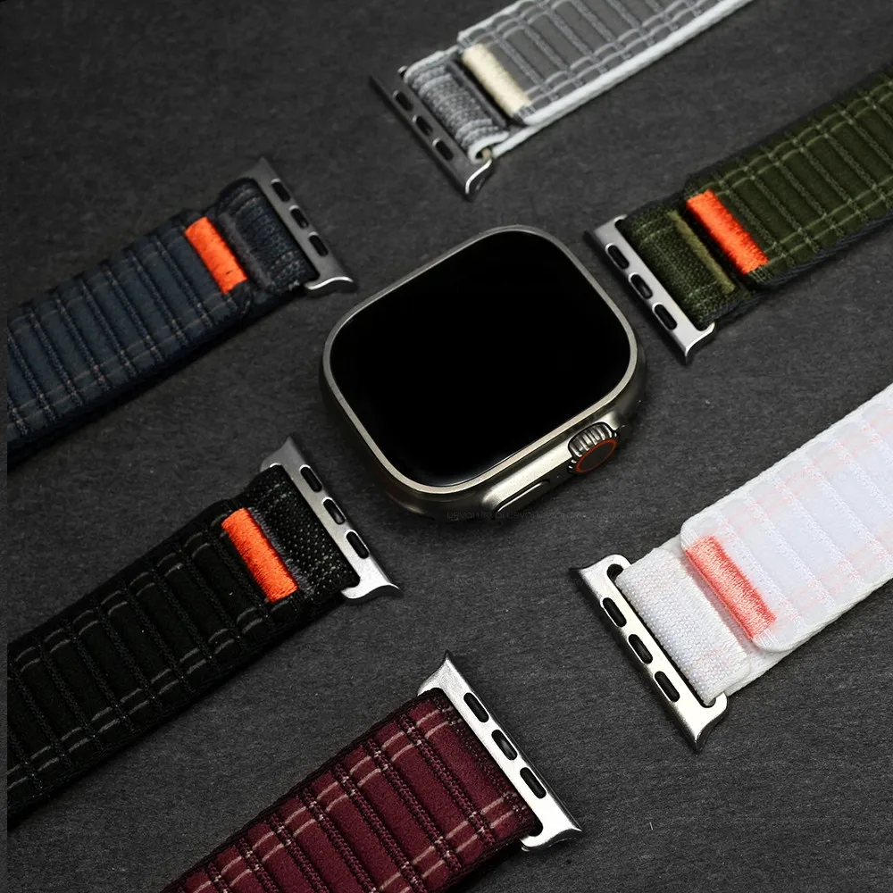 Armband für Apple Watch Ultra1-3 Serie 11 10 9 8 7 6 SE Wave Sport Loop Nylon-Armband für iWatch mit Haken 38mm-49mm