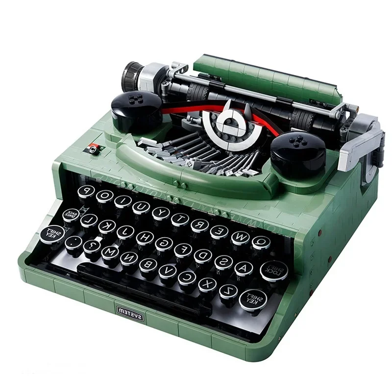 New 2078pcs Retro Typewriter Building Blocks Keyboard MOC 21327 Set Toys Bricks Writing Machine For Kids Gift