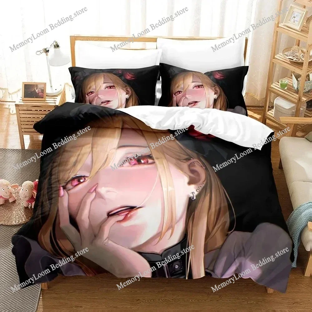 3D Printed My Dress Up Darling Bedding Set Anime Kitagawa Marin Duvet Cover Double Twin Full Queen King Adult Kids Quilt Cover
