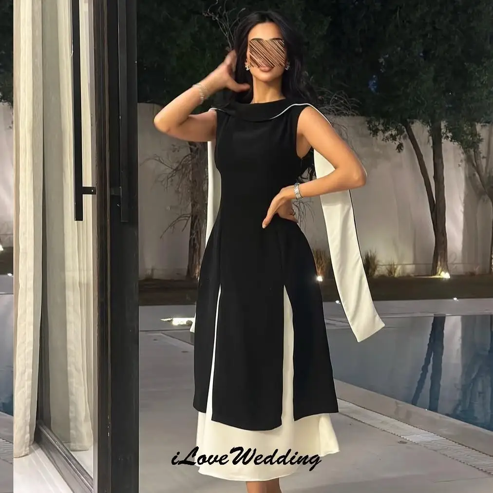 Vestidos de Noche personalizados de cuello alto 2025, vestido de fiesta elegante sin mangas para mujer, vestidos formales para mujer, vestidos de graduación hasta el té