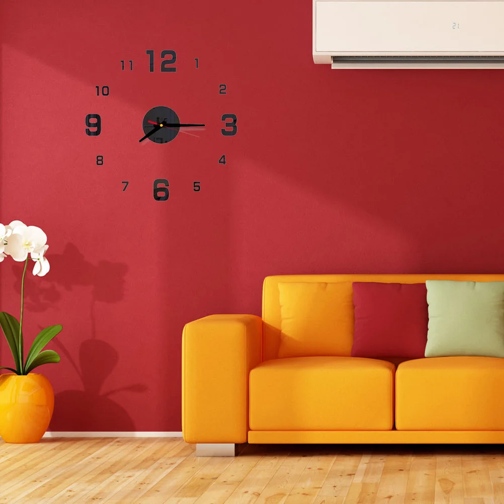

Large Black Acrylic Wall Clock Silent Modern Framless Decorative Clock For Office Living Room Bedroom Bathroom Kitchen Classroom