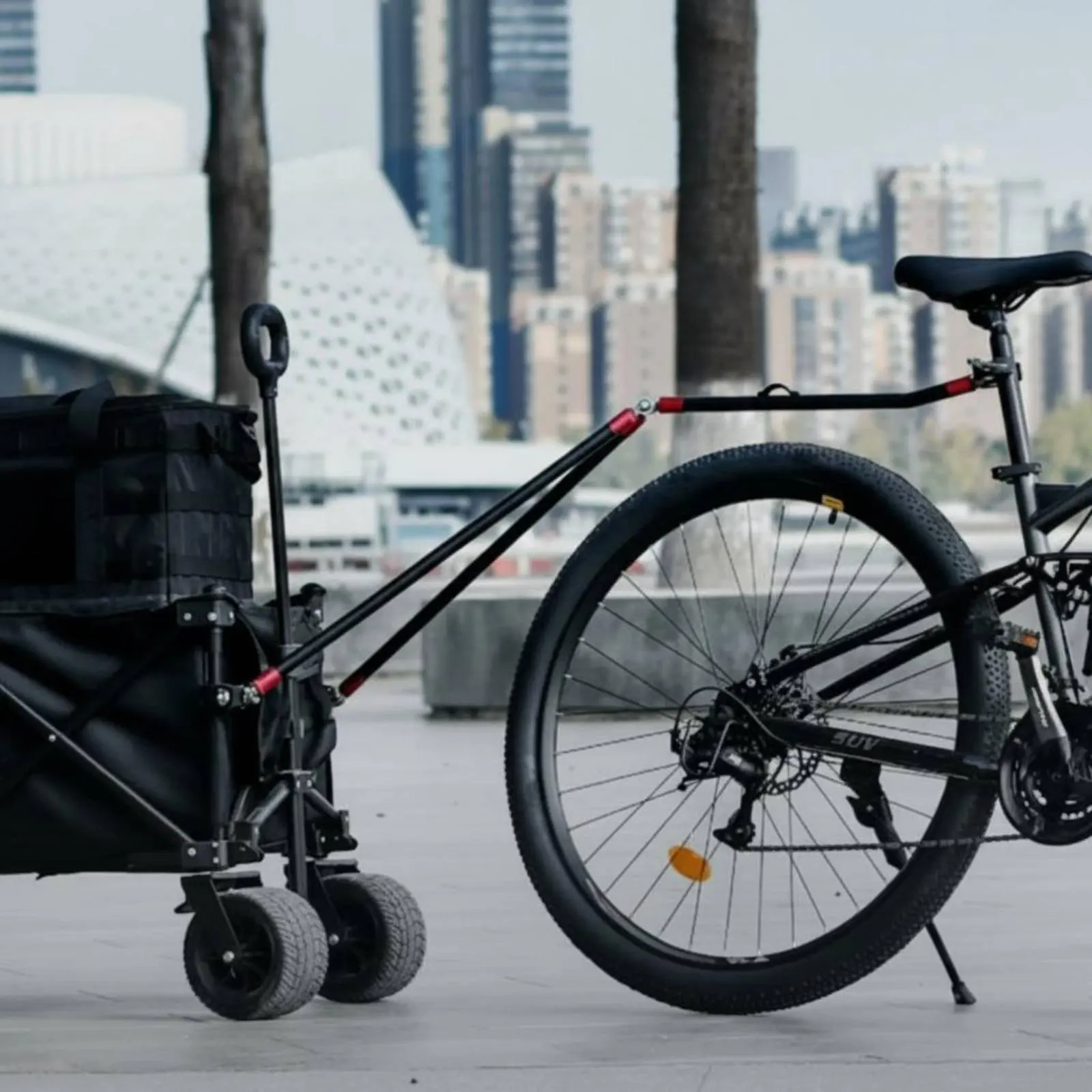 camping-vehicle-connecting-rod-aluminum-alloy-bike-transport-wagon-pull-tow-bar-outdoor-gear-versatile-easy-installation