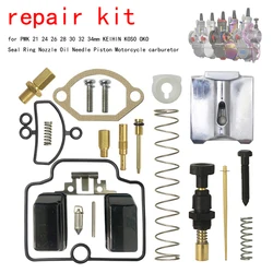 Kit de reparación de carburador de motocicleta, kit de reconstrucción para PWK 21 24 26 28 30 32 34mm KEIHIN KOSO OKO, boquilla de anillo de sellado, pistón de aguja de aceite, 1 Juego