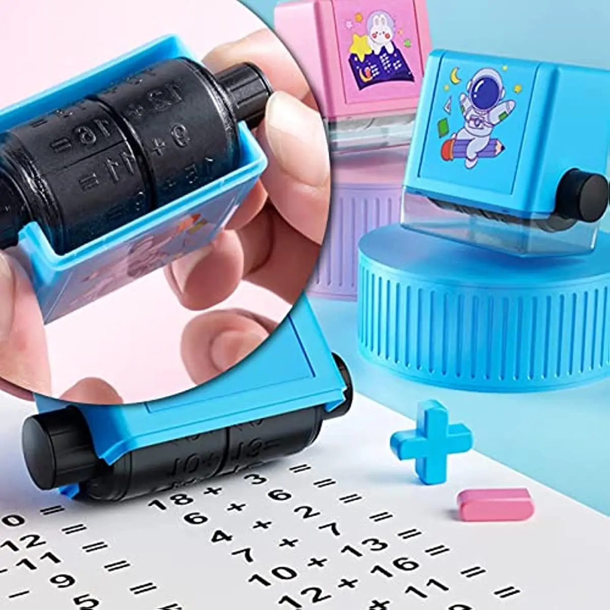 Math Roller Stamp for Addition Subtraction Multiplication Division Rolling Number Practice Stamp Digital Teaching Stamp