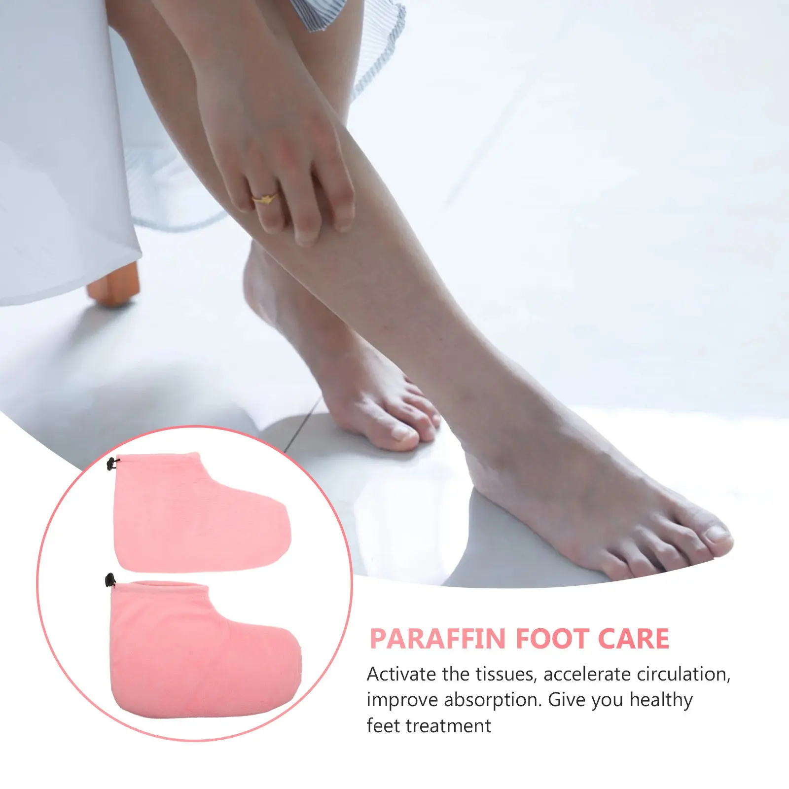 1Pair Paraffin Wax Foot Wraps for Salon Home DIY Therapy Heat Retention Washable Comfortable Skin Nourishment Circulation Boost