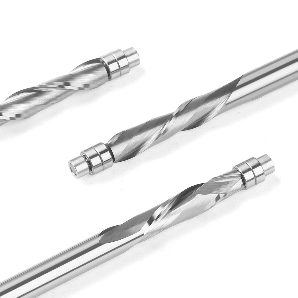 1pcs 6mm 6.35mm Shank Solid Carbide Bearing Guided Two Flute Flush Trim Router Bits Woodworking Milling Cutters End Mill