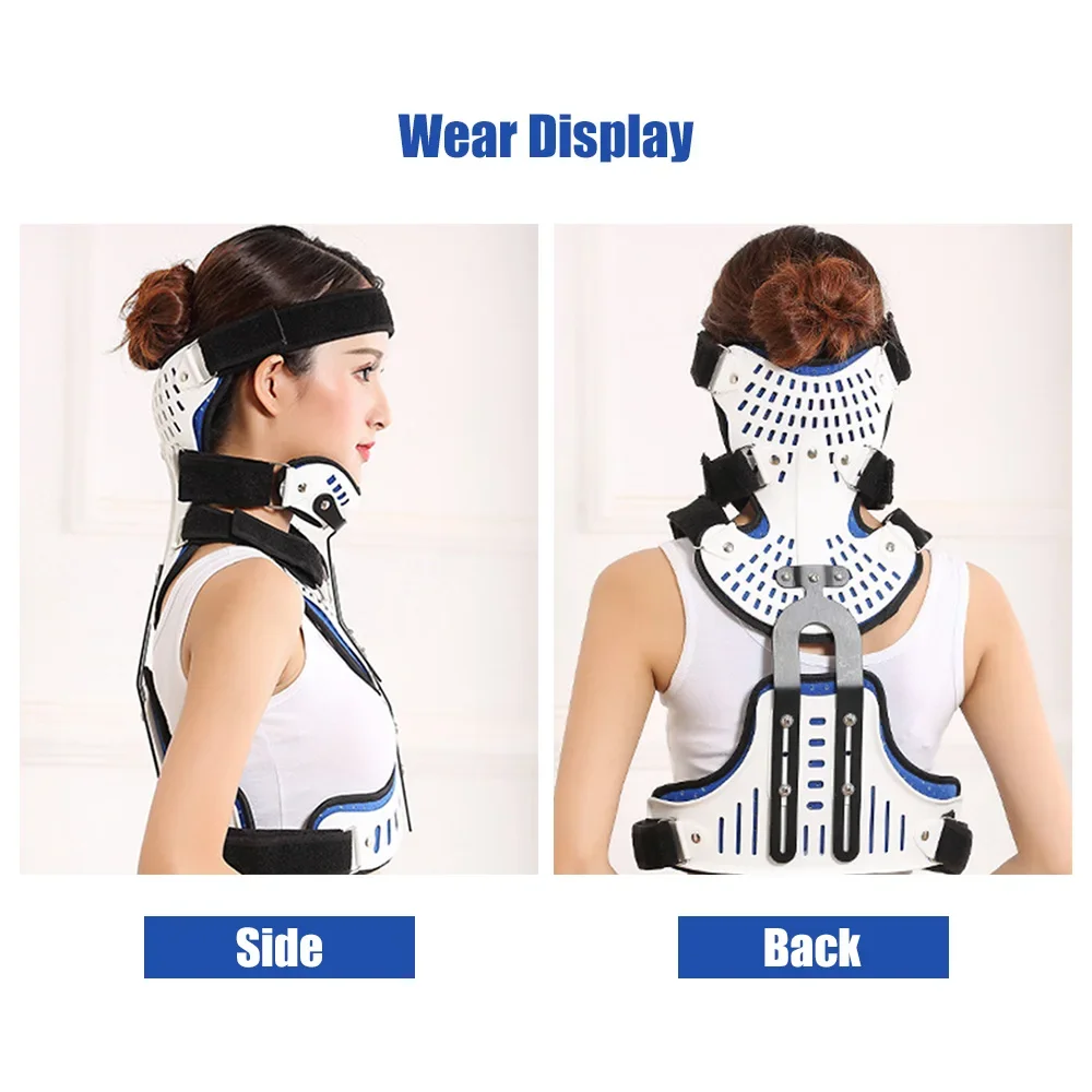 Breathable Adjustable Cervical Collar Spine Thoracic Orthosis Head Chest Neck Fixed Brace Posture Corrector Support