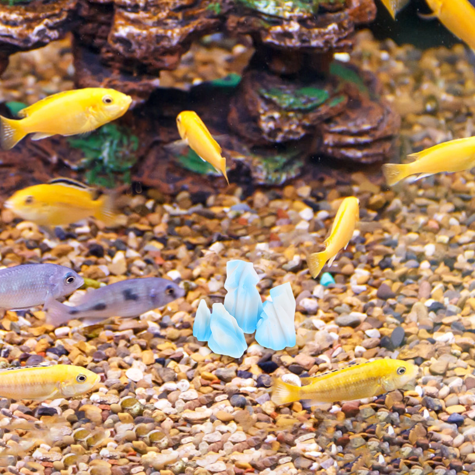 

Набор из 4 реалистичных миниатюрных ледяных гор из смолы для декора микроландшафтов, украшения аквариумов и сказочных садов, домашний декор