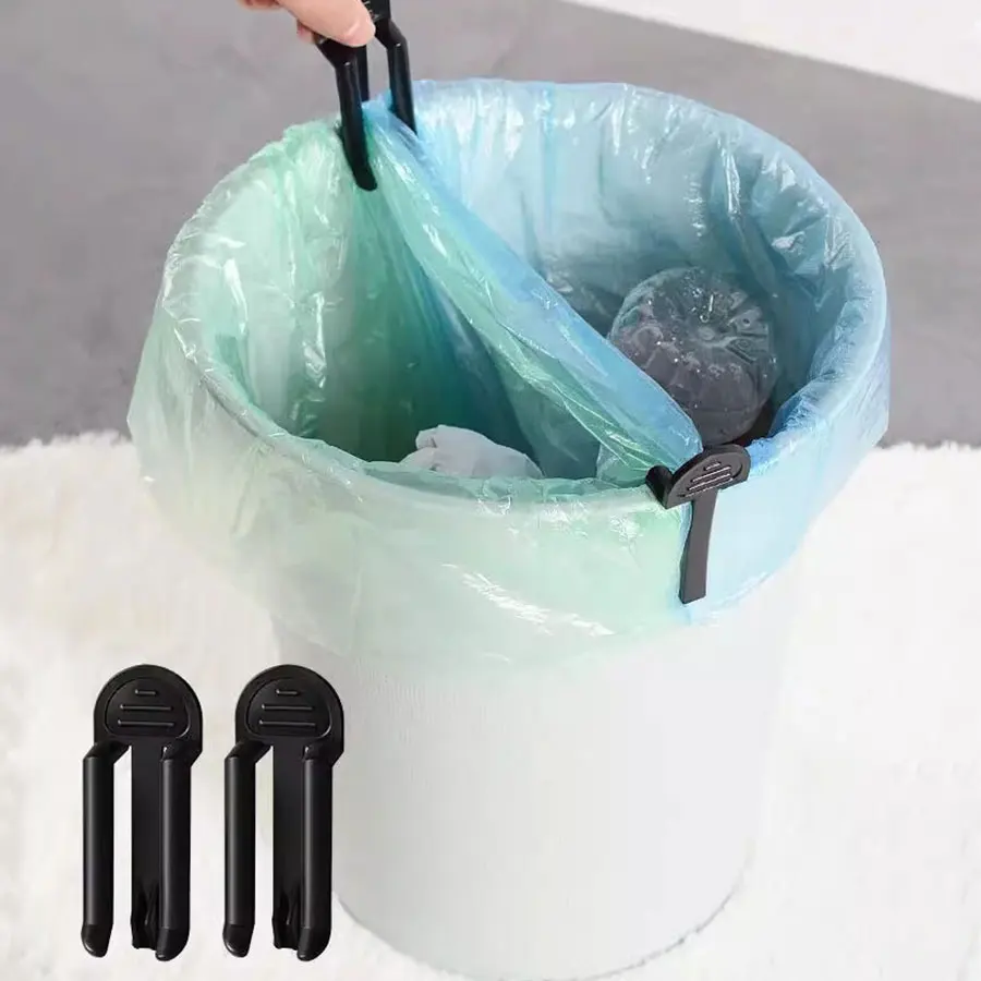 2pcs, Garbage Bag Fixing Clip Clip, Paper Basket, Garbage Bin Edge Clip, Garbage Bag Anti Slip Clip, Fixed Garbage Bag Clip