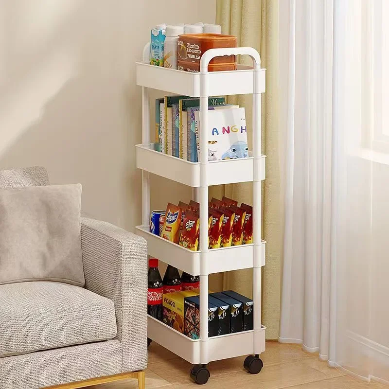 Mobile  4 \ 5  Tier  Storage Rack Trolley Kitchen And Storage Rack Household Bathroom Cart Multi Storey  Rack