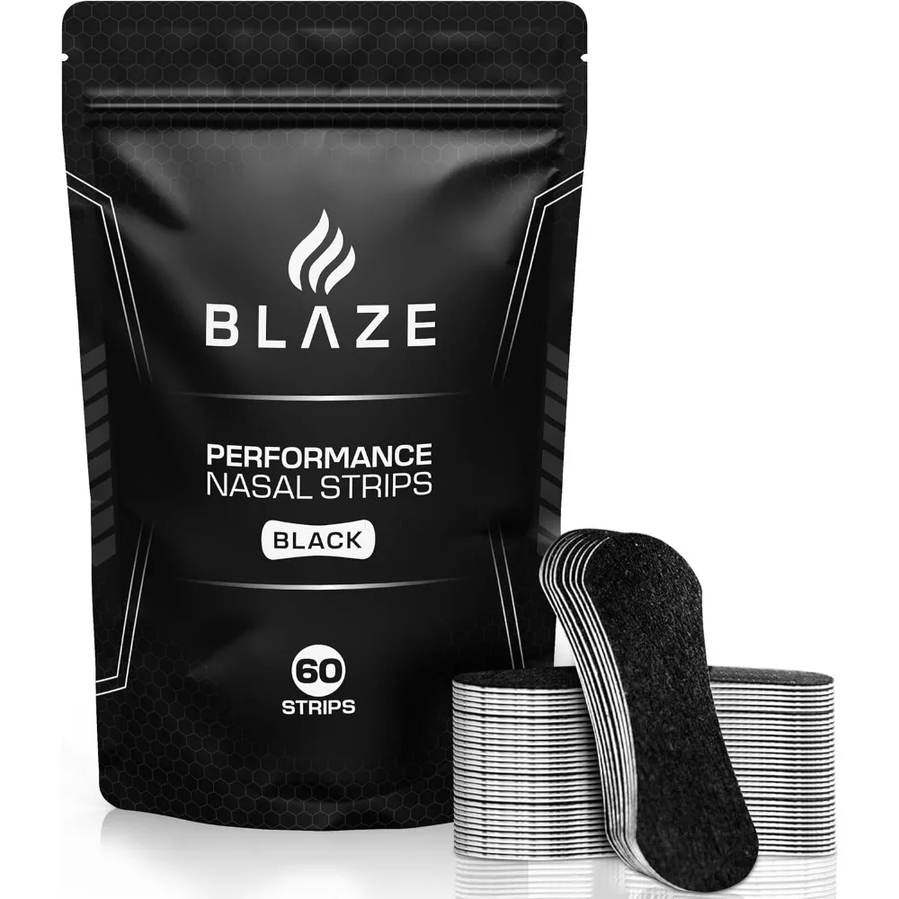 

Performance Nose Strips for Breathing (60 Count) - Oil & Sweat Proof Adhesive - Athletic Nasal Strips for Snoring & Sleeping