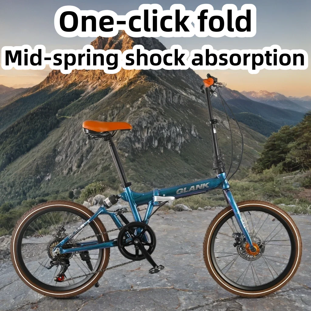 

Aluminum Alloy Folding Frame 22 Inch Outdoor Portable Disc Brake Shock Absorber Adult Variable Speed Student Bicycle Camping