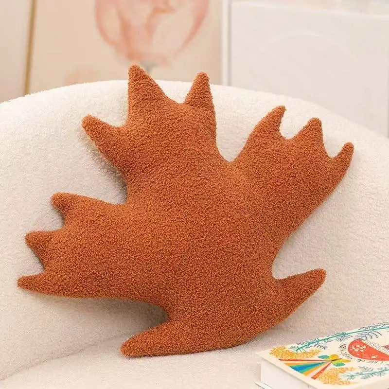 

Новейшая подушка с имитацией кленового листа, кавайная мягкая плюшевая игрушка, фигурка, кукла, мультяшная аниме, милый детский рождественский подарок