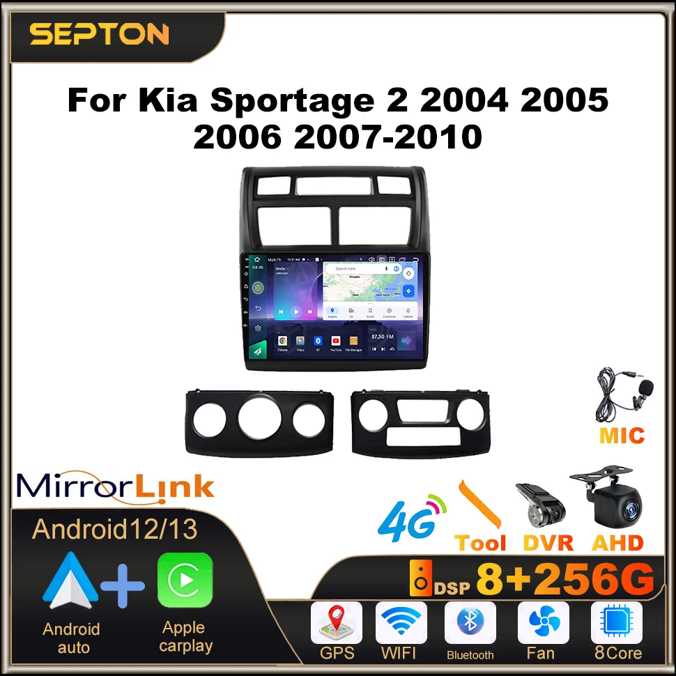 

Умные автомобильные системы SEPTON Android, автомобильное радио для Kia Sportage 2 2004 2005 2006 2007-2010 8cor 4G GPS DSP QLED мультимедийный плеер