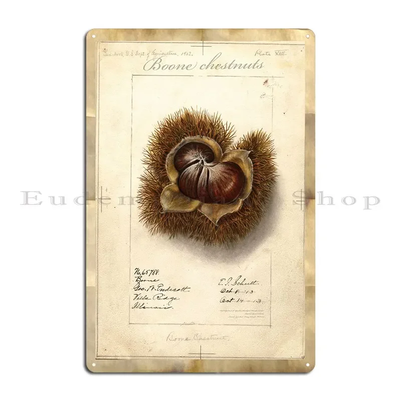 Chestnuts Watercolor Metal Plaque Poster Club Bar Decoration Custom Print Retro Tin Sign Poster