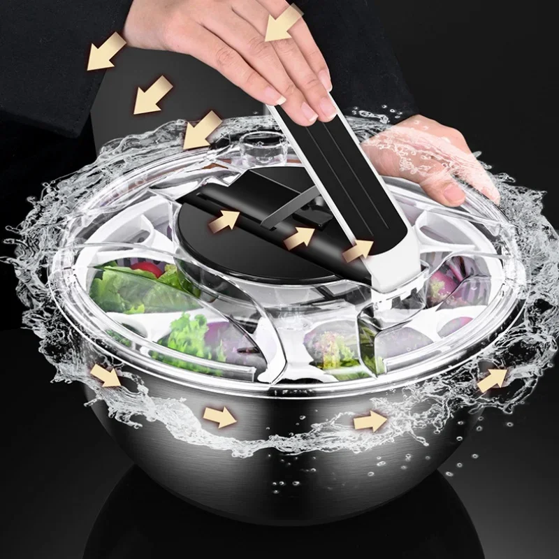 

Vegetable Fruit Dryer Drainer Stainless Steel Centrifuge Dehydrator Salad Spinner Clean Salad and fruit Vegetables Kitchen Tools