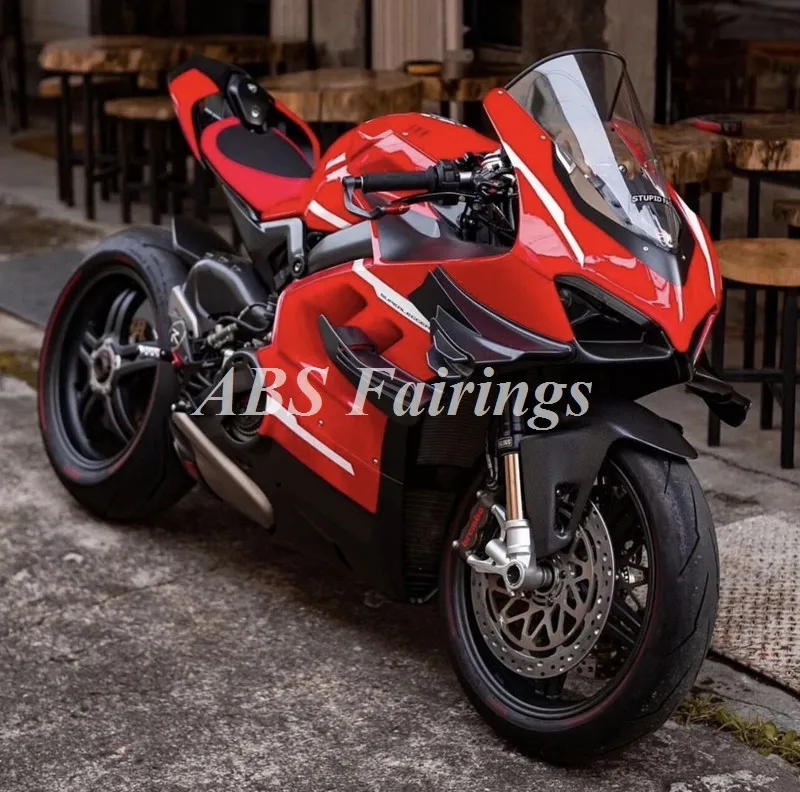 Custom New ABS Motorcycle Fairings Kit Fit For Ducati V4 Panigale s 2020 2021 2022 17 18 19 20 21 22 23 Bodywork Set Red Black