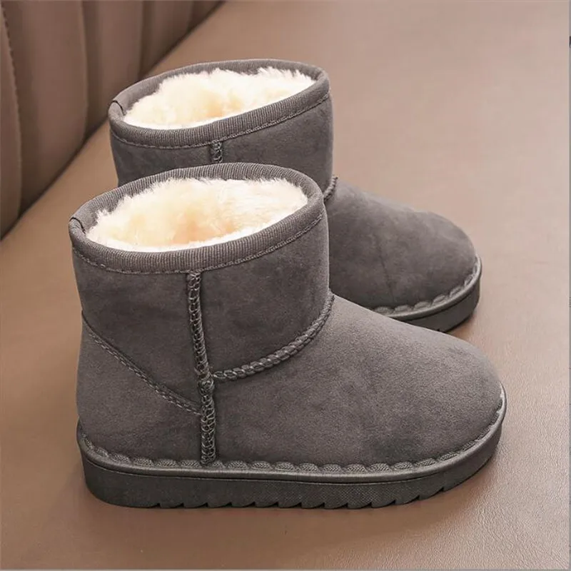 Bottes de neige en fourrure chaude pour enfants, chaussures décontractées pour enfants, noir, garçons, filles, mode, hiver