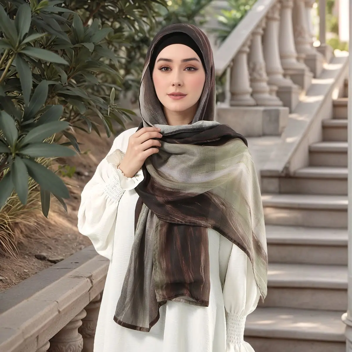 

Fashion Printed Watercolor Modal Hijab Scarf For Woman Muslim Digital Printing Shawls Turban Ramadan Headscarf Scarves 170*70cm