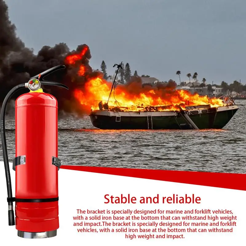 Suporte de aço inoxidável para extintor de incêndio, suporte para empilhadeira de barco para extintor de incêndio, hardware antiferrugem, base resistente para