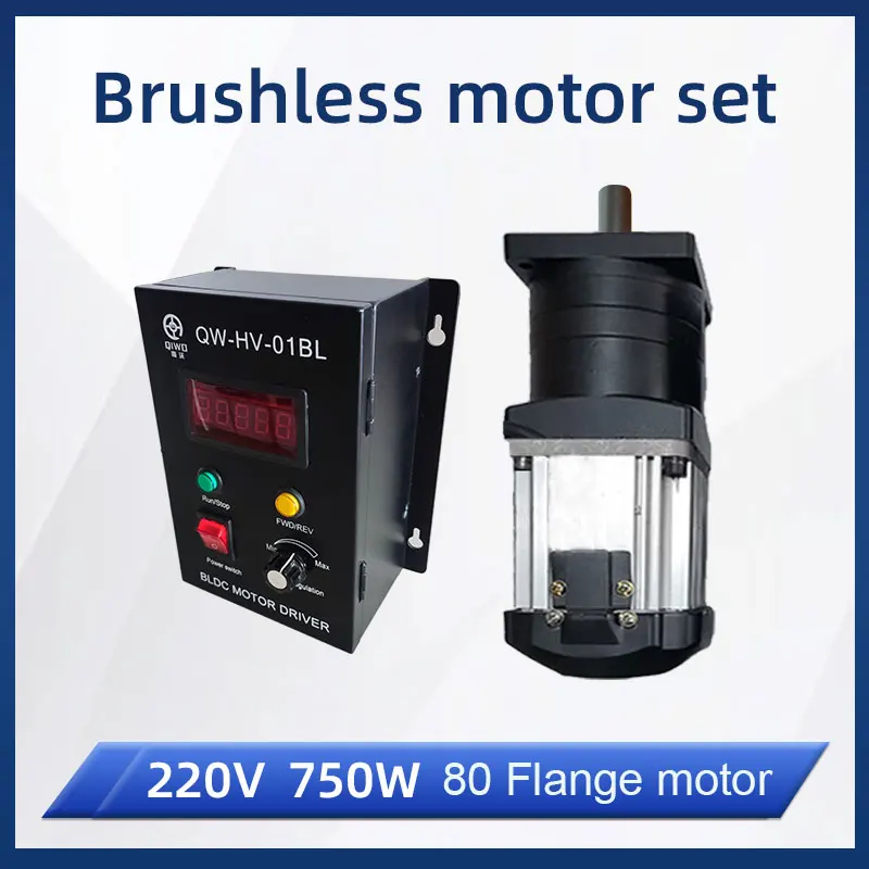 220V 750W Low Speed BLDC Motor with Driver and Reducer Radio 3/4/5/6/10/20/30 High Torque Brushless Motor Kits