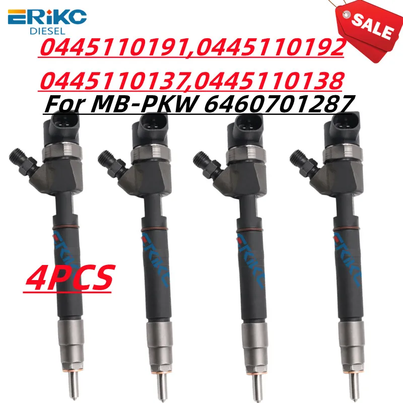 

4PCS 0445110191 Diesel Fuel Injector 0445110192 OEM 6470700087 A6470700087 For Mercedes-Benz 0445110137 0445110138 0986435113