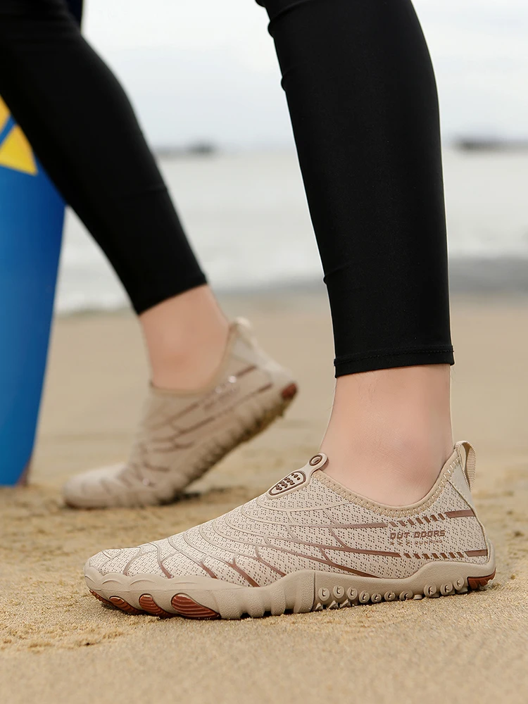 Unisex Paar-Wasserschuhe mit breiter Zehenbox, leicht und schnell trocknend, rutschfeste weiche Sohle, komfortabel für Yoga, Fitness, Strand, Wasserwanderungen und alltäglichen – Detail 8