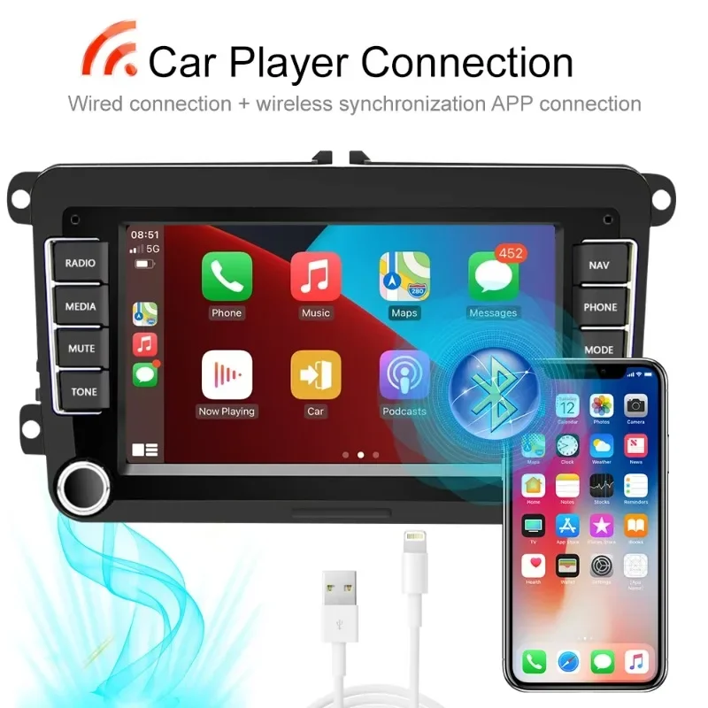 Podofo Android Car Radio Carplay Android Auto 2 Din 7