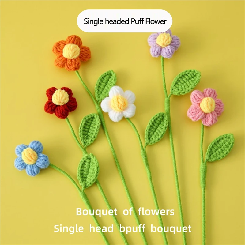 Milk Cotton Woven Single Head Puff Flower Bouquet Flower Branch Finished Artificial Flower Holiday Gift Quantity 10 Sticks