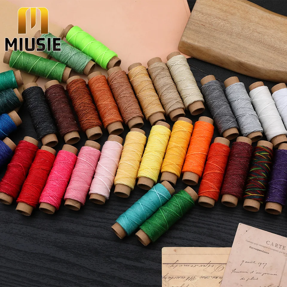 MIUSIE 36Colors Waxed Thread 30m Per Color Leather Sewing Thread Hand Stitching Thread for Hand Sewing Leather and Bookbinding