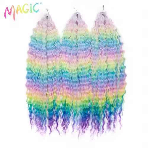 Magic Ariel Curl Hair Water Wave Twist Crochet Hair Synthetic Braid Hair Ombre Blonde 22 Inch Deep Wave Braiding Hair Extension - Image 73
