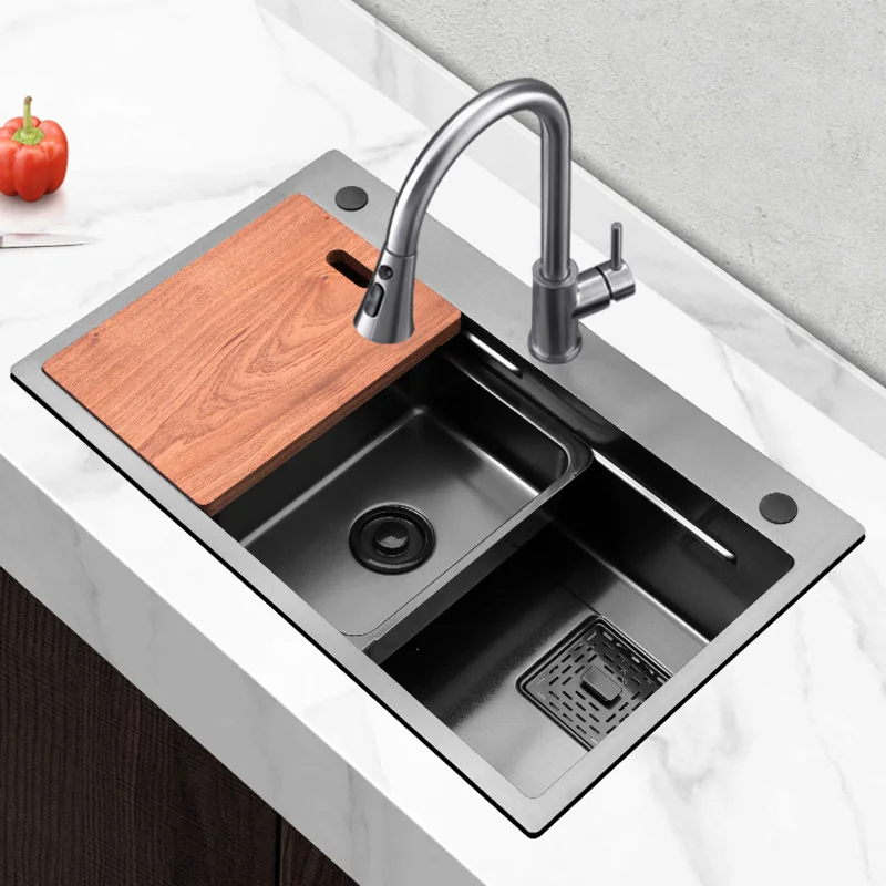 Ash thickened kitchen 304 stainless steel hand sink under the counter basin washbasin large single sink