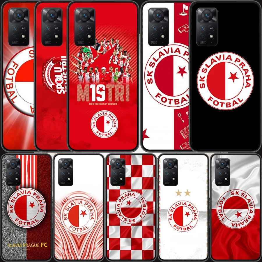 Sk Slavia Praha funda de teléfono de la República Checa para Xiaomi Redmi Note 12 Plus 12S 11 11T Pro 5G 11E 11S 4G 10 10S 9 9S 9T 8 8T 7 6 5 C