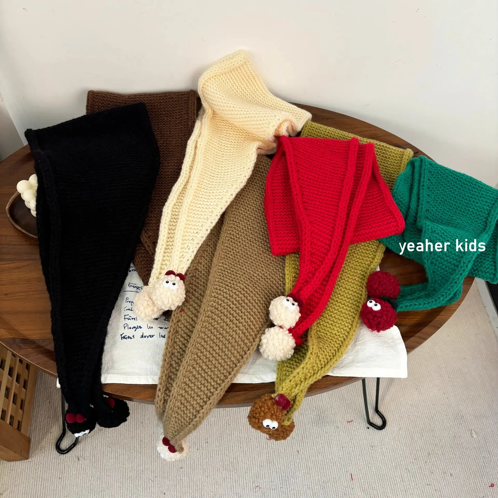 Einfarbiger Babyschal Herbst Winter Warmer Verdickter Gestrickter Weicher Wollschal für Jungen Mädchen Kleinkinder Kinder Anti-Kälte-Schal – Detail 2