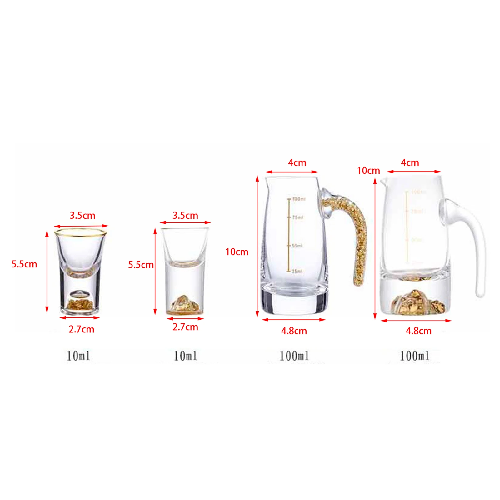 Wine Glass Set with Pourer Household Wine Dispenser Flagon Shot Glass Bar Sets Chinese European Style Tableware Beautiful Gift