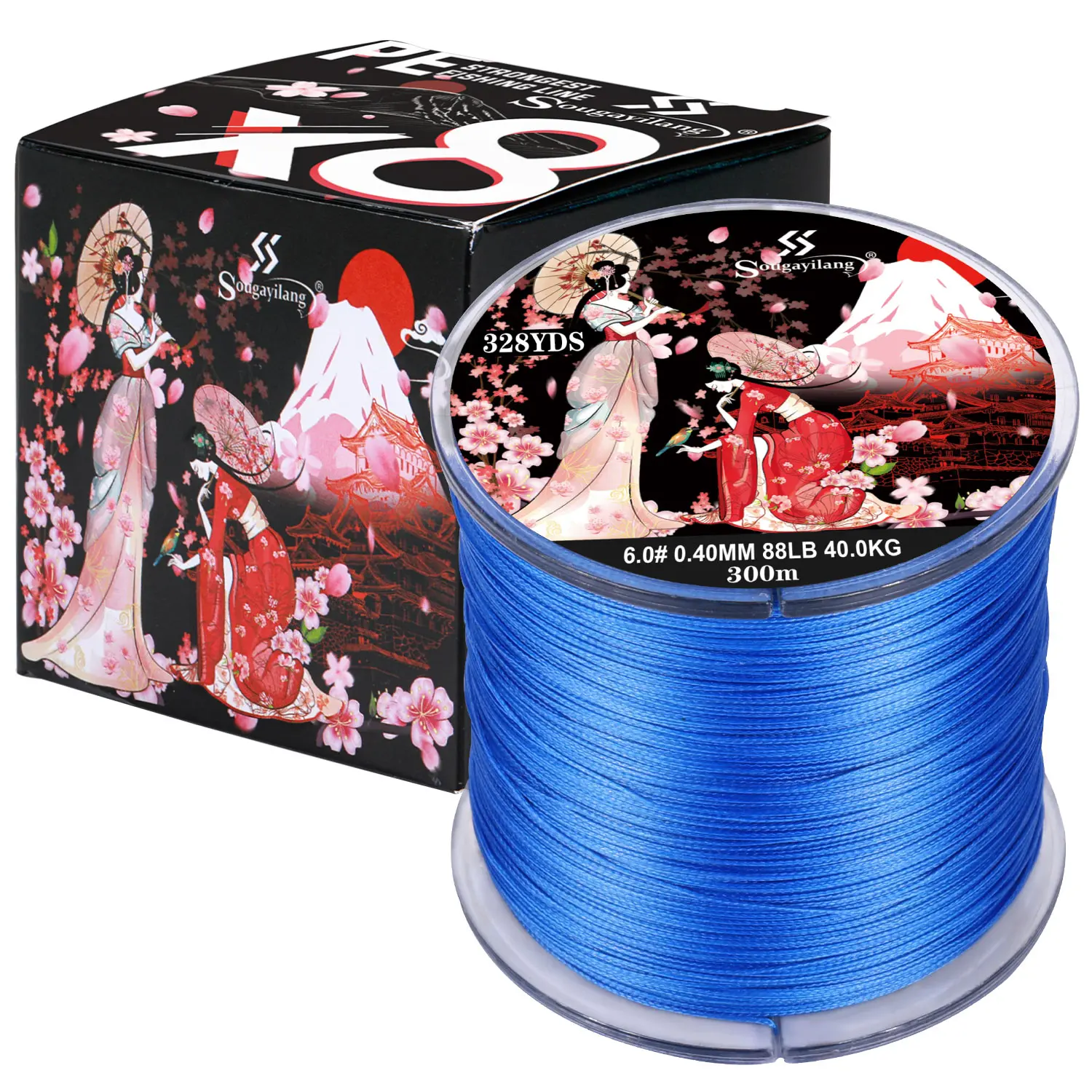 Sougayilang 8 Stränge Geflochtene Angelschnur 100 M 300 M Multifilament Karpfen Angeln Japanische Geflochtene Draht Angeln Zubehör PE Linie