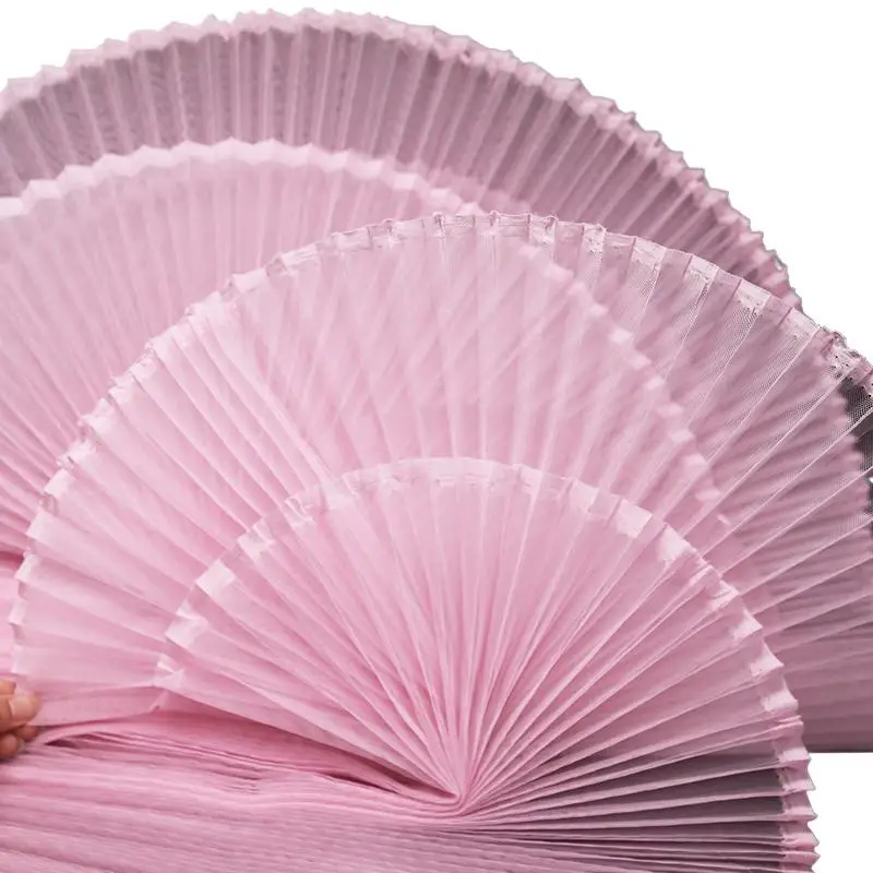 1M DIY Designer-Material Kleidungsstoffe 100cm Einfarbiger Akkordeonstoff Plissierter Handgefertigter Steifer Netzstoff – Detail 9