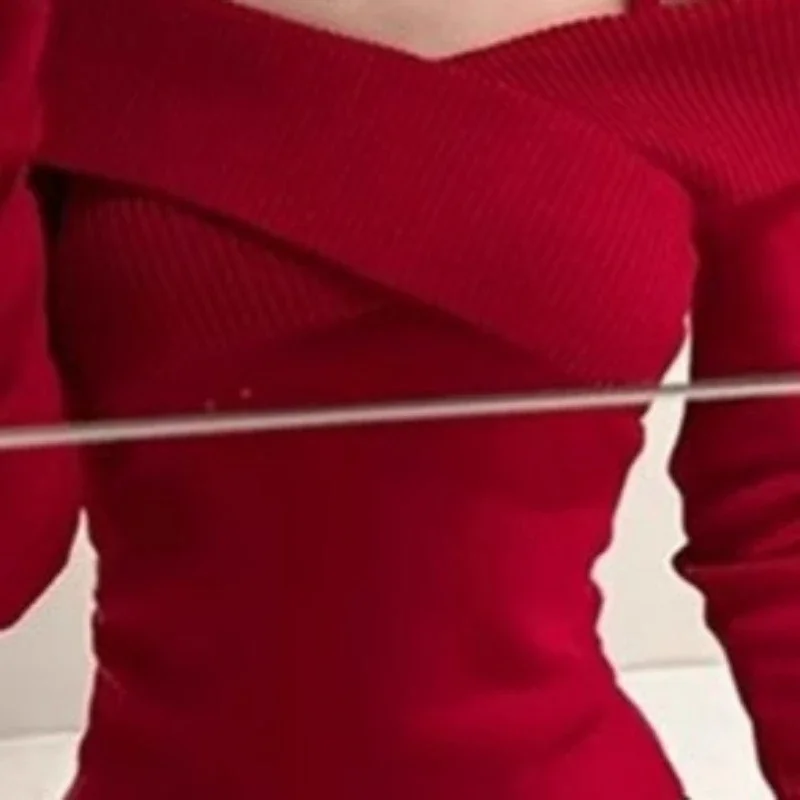 

Y2K Fairy Cross Neck Knitted Cropped T-Shirt for Women, Harajuku Streetwear Bodycon Top