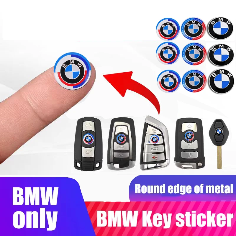 Emblema Adesivo para Chave de Carro 11/14MM, Acessórios para Controle Remoto Automotivo para BMW M E46 E90 E60 F30 F10 E39 E36 F20 G20 G30 E92 E87 E91 E30