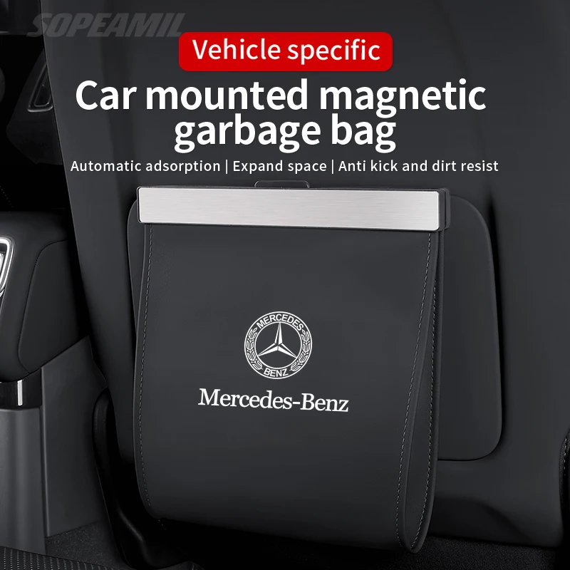 

Для Mercedes Benz A C E S Class CLA CLS GLC GLK GLS SLK ML Vito W203 W213 Автомобильный мешок для мусора, подвесной мешок для хранения на спинке сиденья