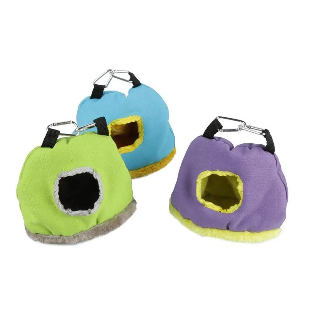 

Warm Bird Nest Winter House for Pets Cage Parrot Small Hammock Green Color Cotton Material Suitable Hamsters Parrots Keep Warm