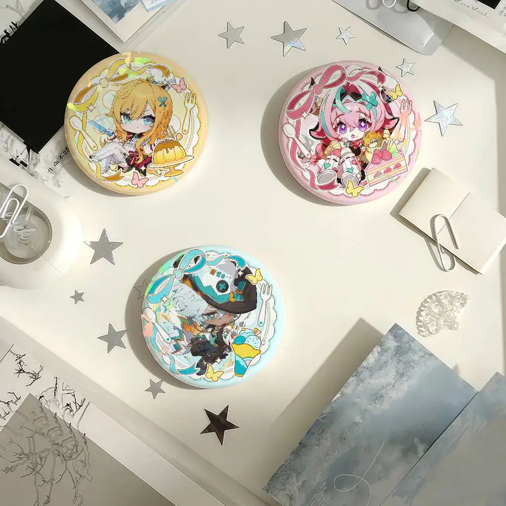 Game Genshin Impact Escoffier Ifa  Varesa Laser Badge Pins Handmade Brooches for Backpack Gifts Bag Decor Fans Collect