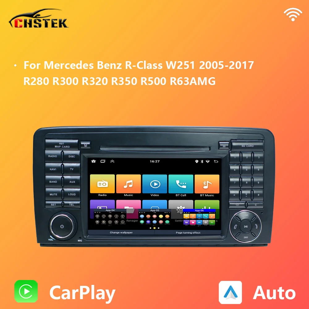 

CHSTEK Car Radio Carplay For Mercedes Benz W251 R-Class 2005-2017 R280 R500 R350 R300 R320 Android Auto GPS Bluetooth WIFI Audio