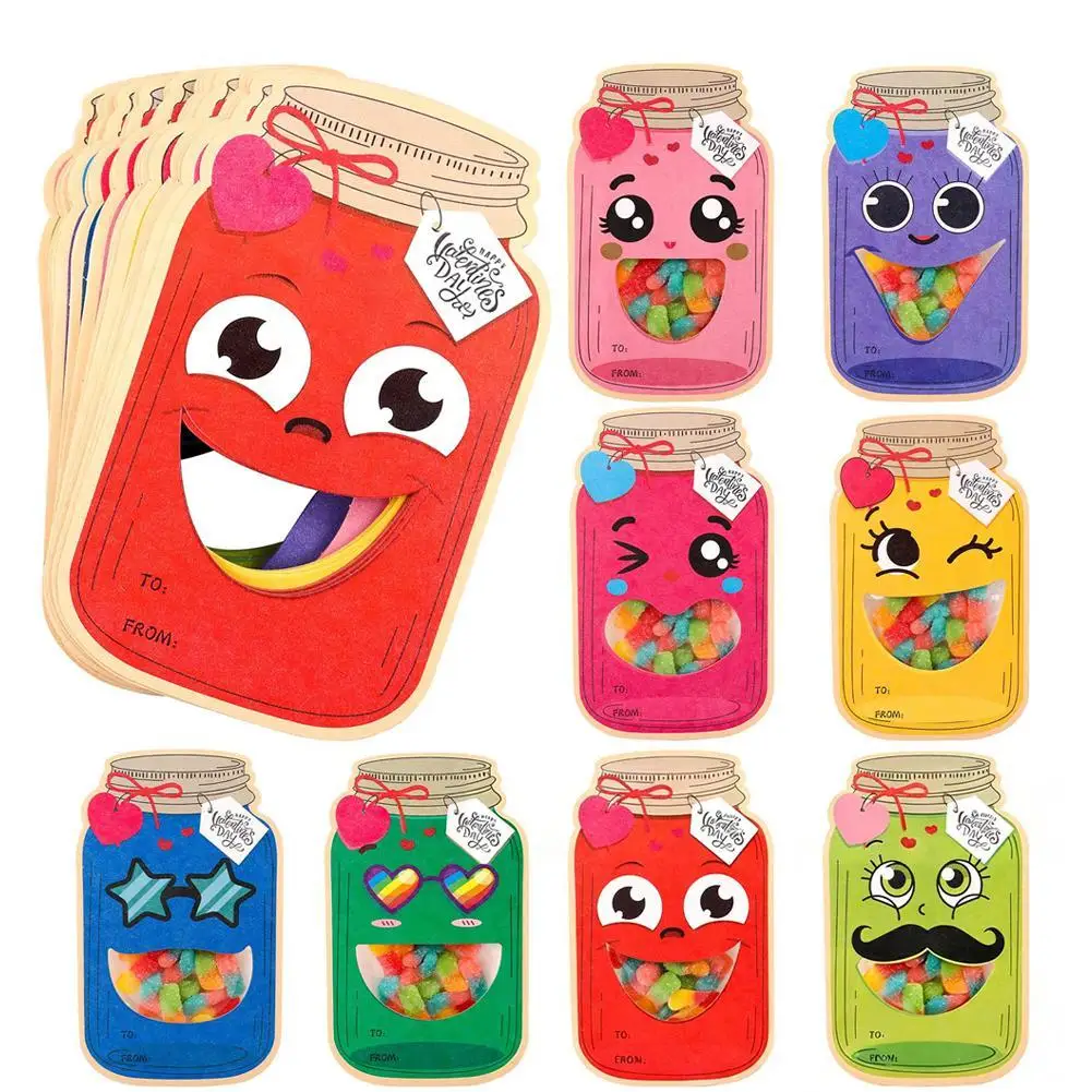 Paquete de 50 tarjetas de San Valentín para adultos, tarjetas de feliz día de San Valentín en forma de tarro Mason, regalos divertidos de San Valentín para el aula