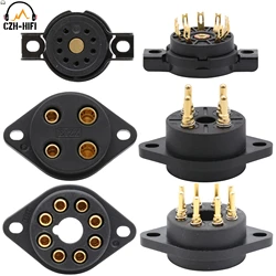1pc 4Pin 8Pin 9Pin Polyimide Vacuum Tube Socket Power Lamp Jack for 300B EL34 274B 12AX7 ECC82 6DJ8  811 5U4 KT88 Audio HiFi