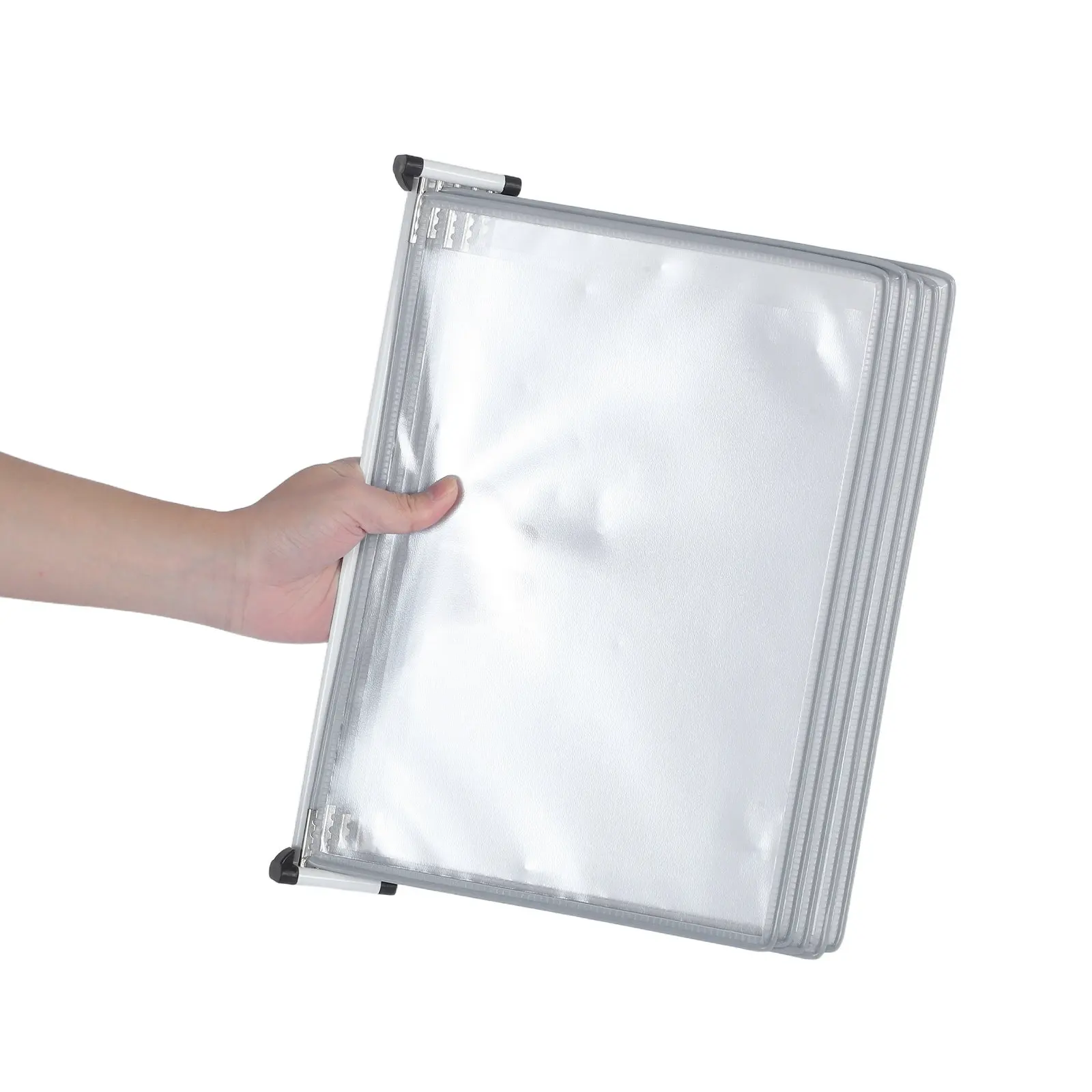 

5-Panel A4 Wall File Rack Heavy-Duty Iron PVC Hanging Document Holder Space Saving Office Organizer for Meetings Workspaces