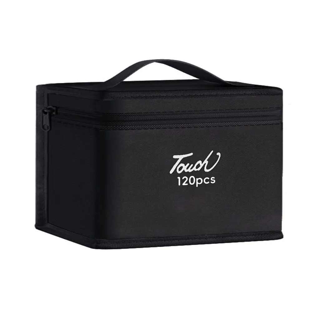Black Color Marker Pens Storage Bag 12-168 Count Zippered Closure Art Markers Organizer Handbag Style Functional Storage