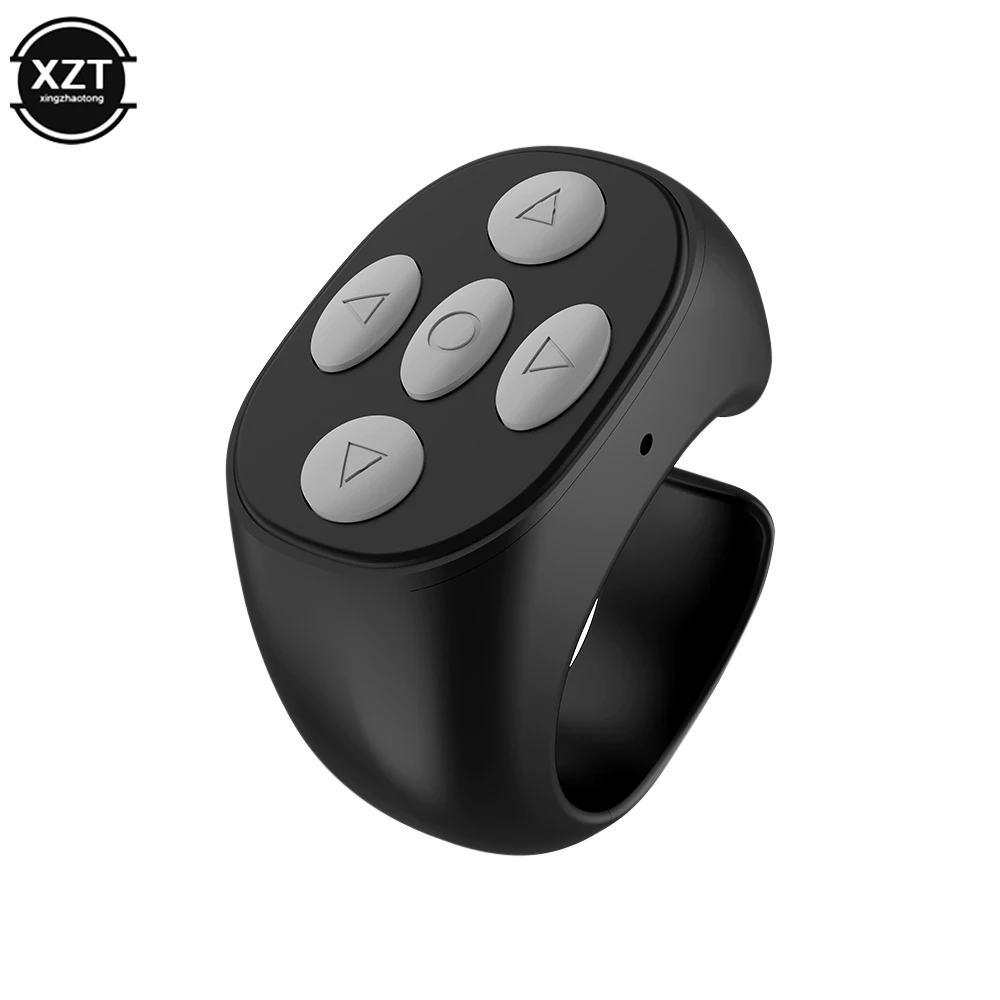 Wireless Bluetooth-compatible Ring Remote Control Mini Portable Fingertip Selfie Video Controller Automatic Page Turner Browsing