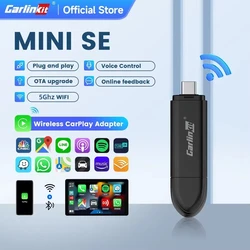 New CarlinKit Mini 5 SE Wireless Carplay Adapter For iPhone 5Ghz WiFi BT Fast Stable Connect For Spotify Waze Split Screen Box