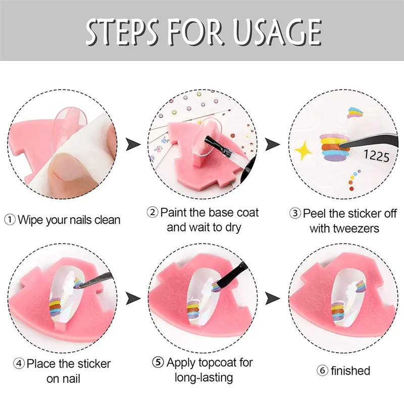 

Ac29-5D Embossed Flower Nail Art Stickers 4 Sheets Self-Adhesive Decals Floral Design Nail Decoration For Women Girls Easy Insta